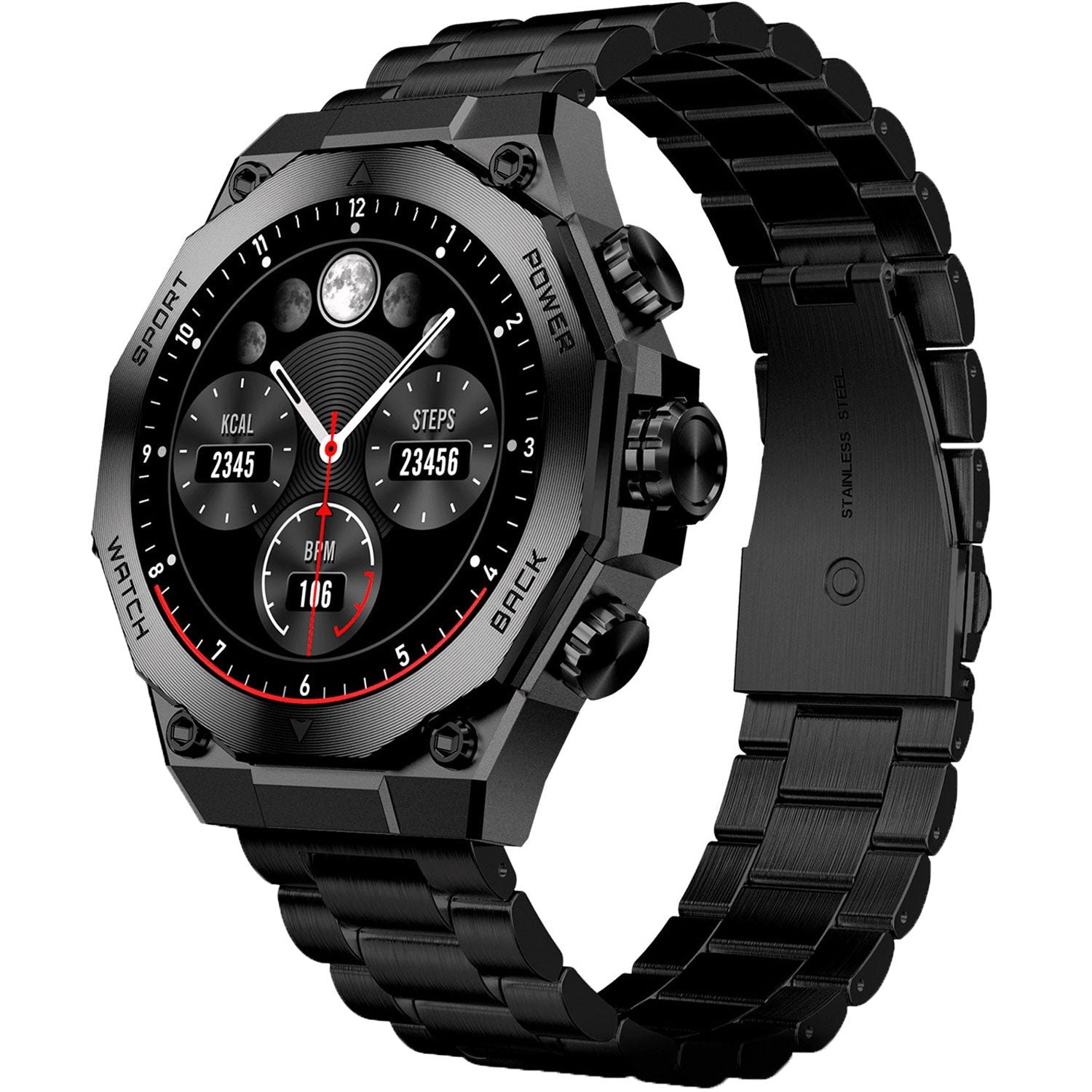 KSIX Smartklocka Titanium - Svart